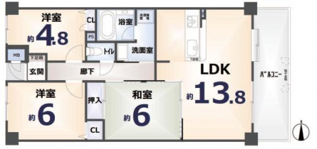 @Ԏ3LDK Lʐ68.12āAoRj[ʐ9.74ā@oRj[ JɂgłB
